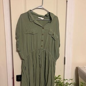 Lucky Brand Sage Green Long Sleeve Dress